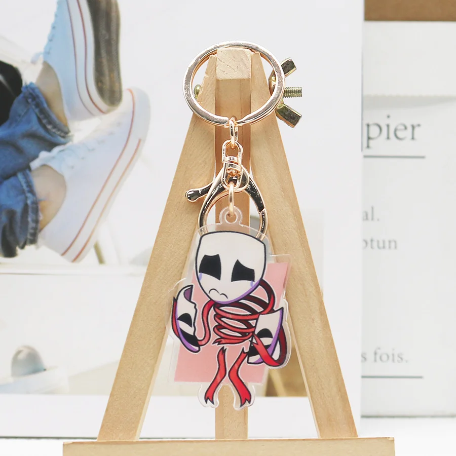 Promotional Custom sublimation Acrylic charm Key Holder Plastic Key Chain anime Keychain Ring