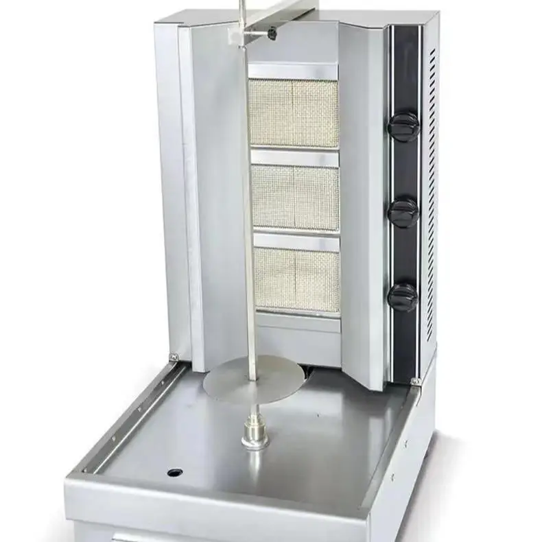 3 burners shawarma kebab machine Commercial Gas Grill bbq industrial rotary bbq grill