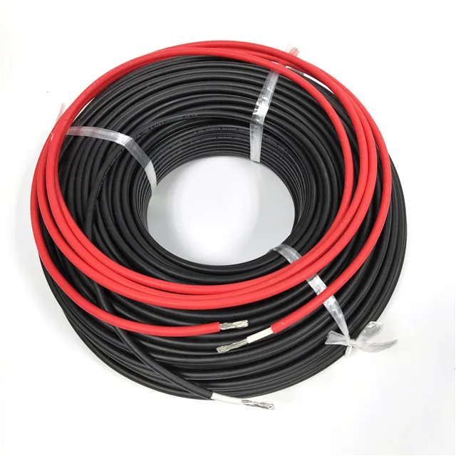 SeanRo 6mm2 TUV PV1-F dc red black single dual cable solar wire 6mm2 pv solar cable energy