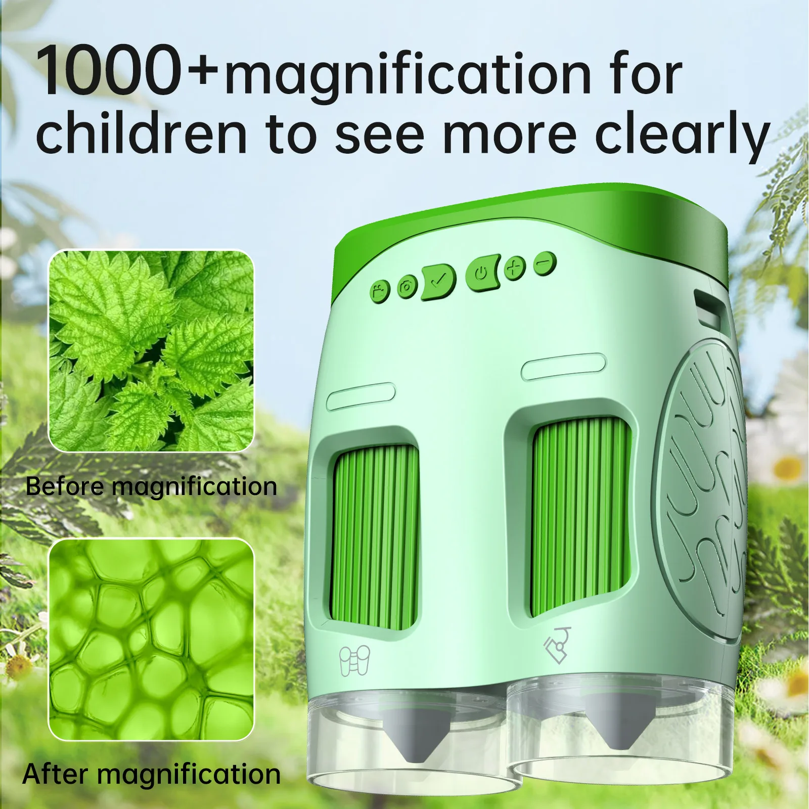 Portable Mini Digital Microscope Telescope Binoculars Educational Toys for Kids Learning