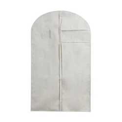 Polyester Ramie Hanging Dress Clothes Cover With Label Pocket Suit Protector Garment Bag