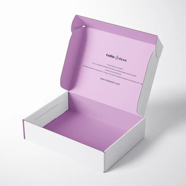 Custom Logo printing corrugated cardboard packaging shipping mail box for clothing and cosmetic packaging