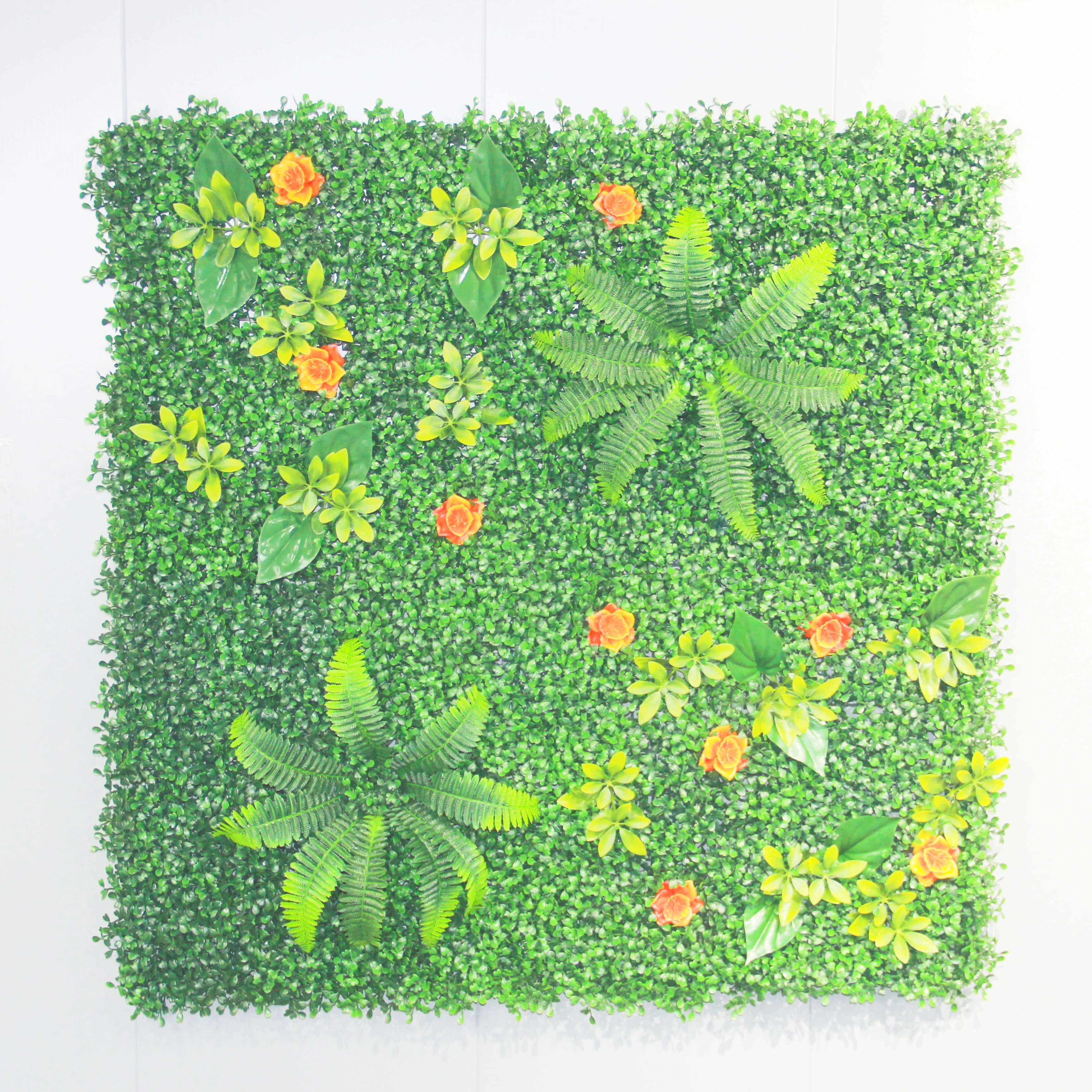 Wall Hanging Artificial Green Plants UV-Certified Fake Grass for Outdoor Sunscreen UV-Certified Wall Decoration