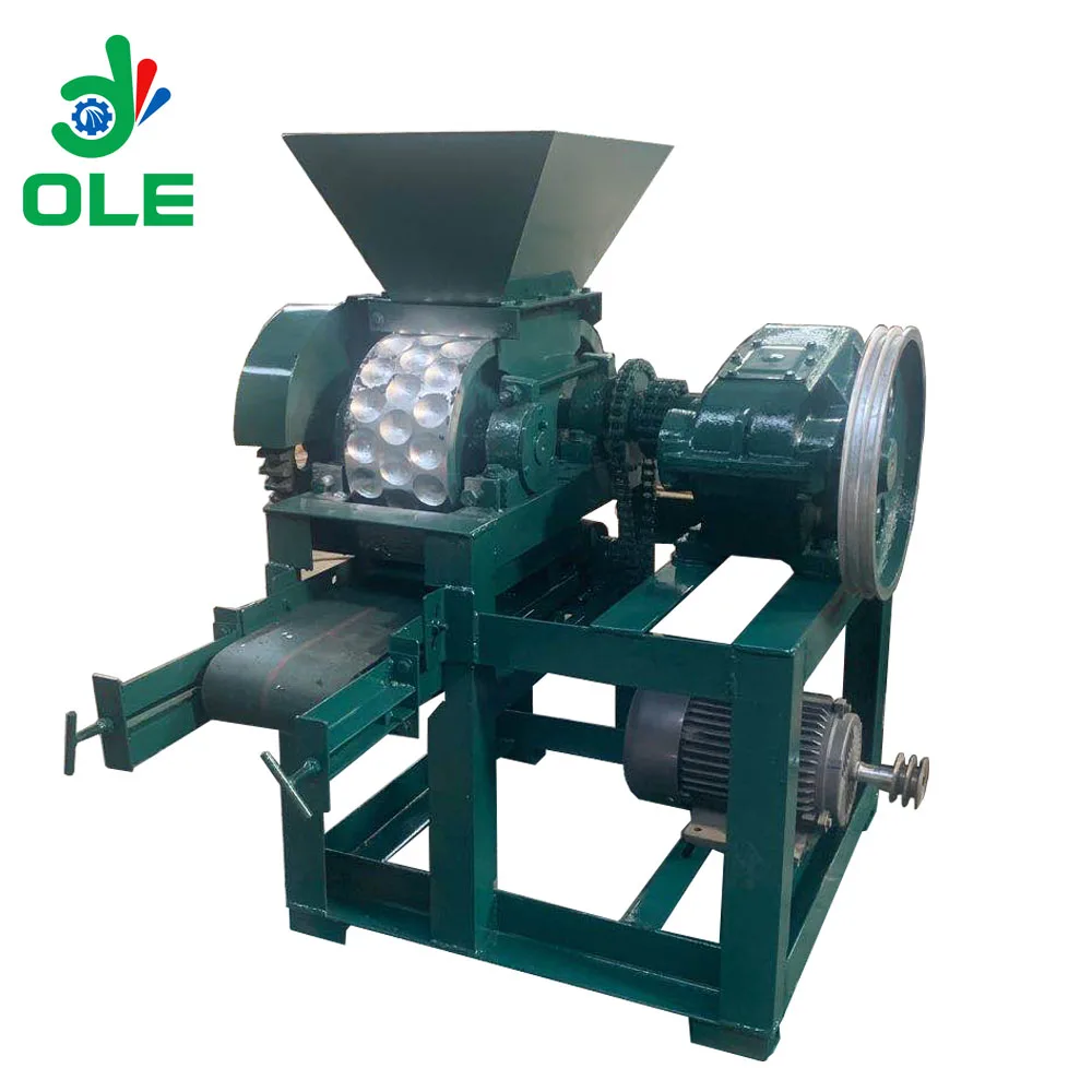 Energy Saving BBQ Charcoal Briquette Making Machine Two Roller Squeeze Coal Powder Charcoal Briquette Extruder Molding Machine