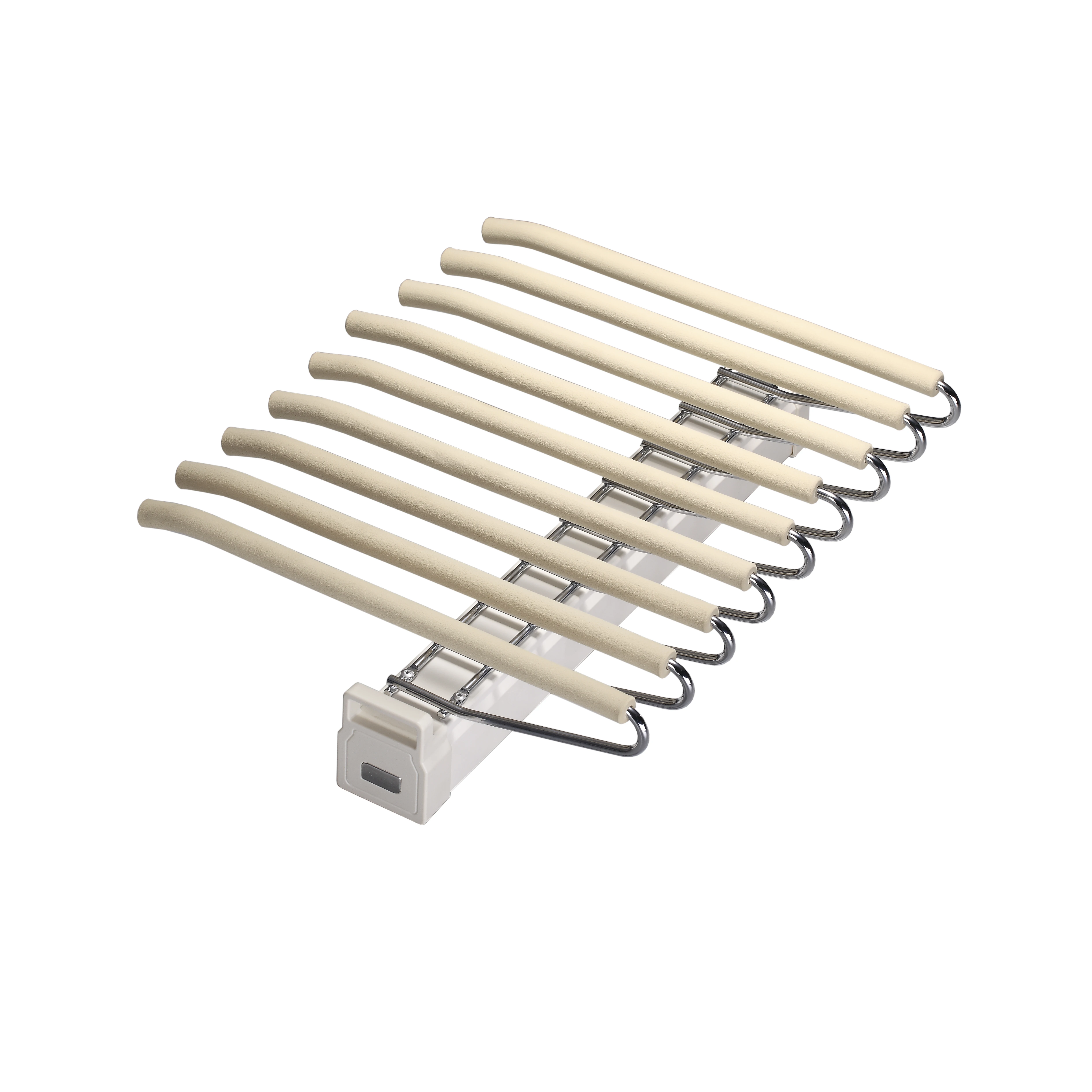 
Jayna Wardrobe Top Mounted Pull Out Aluminum Metal Foam Glue Clothing Hanger Rack Trousers Pants Hanger With Slides 