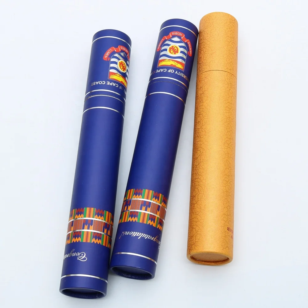 Custom Printed Diploma Wrapping Paper Cardboard Tube Certificate Holder Scroll