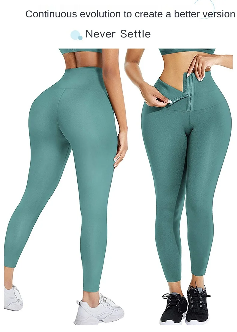Tiktok Breathable Hooks Waist Trainer Corset Leggings Plus Size Custom High Waist Yoga Pants Gym Sport Womens Workout Leggings