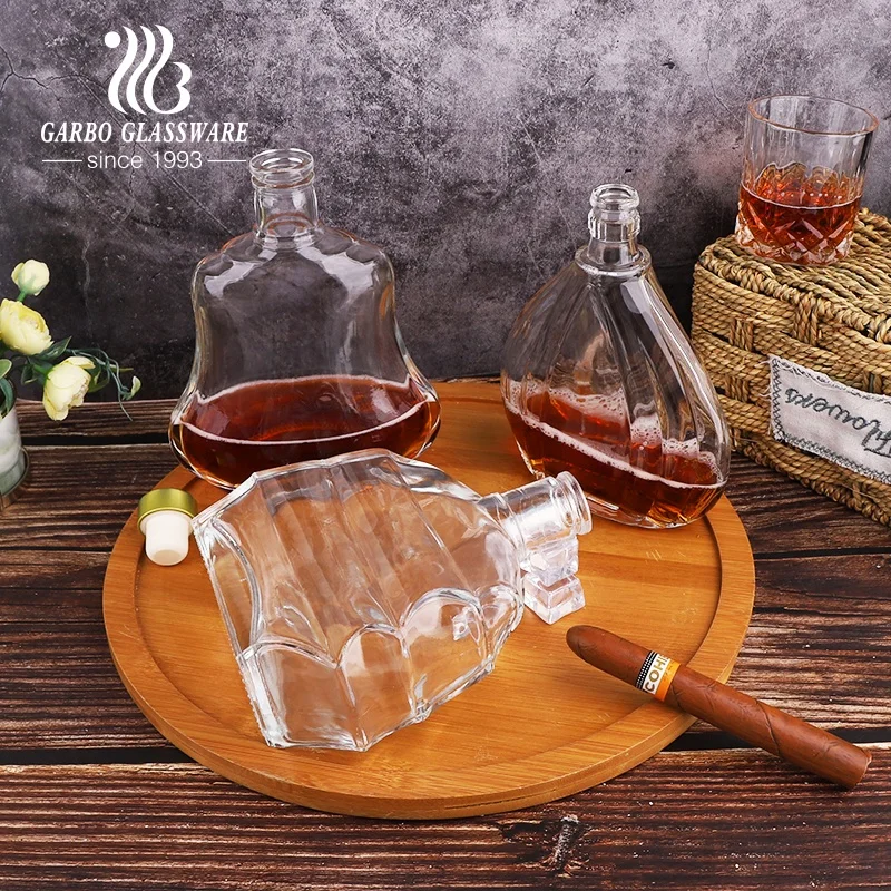 Flat Mouth Blowing Wine Decanter Europe 1500ml Home bar Use glassware Wine Serving Glass Whisky Decanter OEM Design Decanter