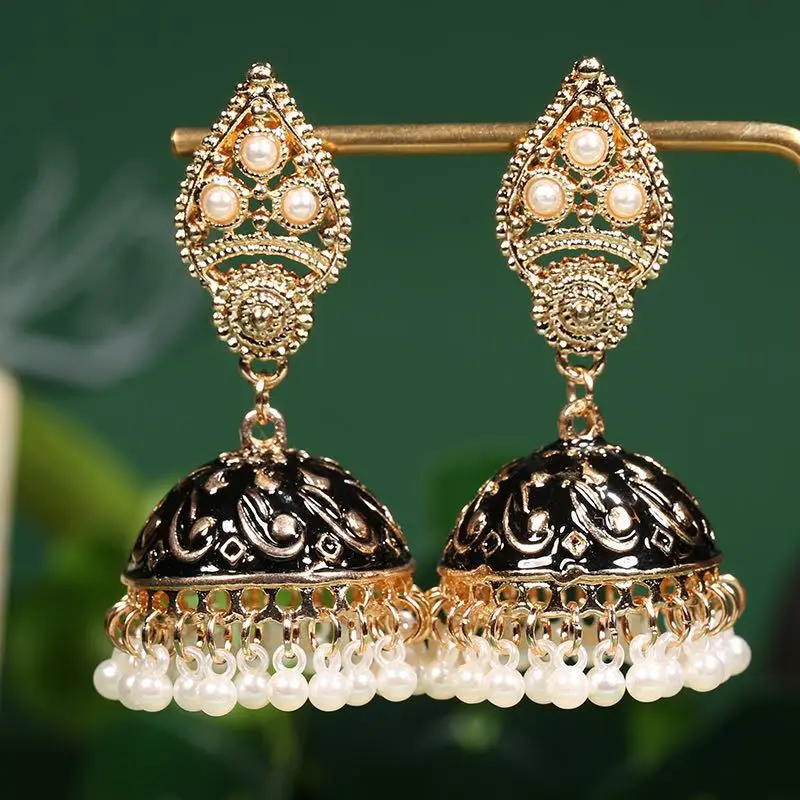 Jhumka Earrings,Earrings Indian Style Jhumka Hanging Traditional Jewelry For Women Big Jhumka Earrings