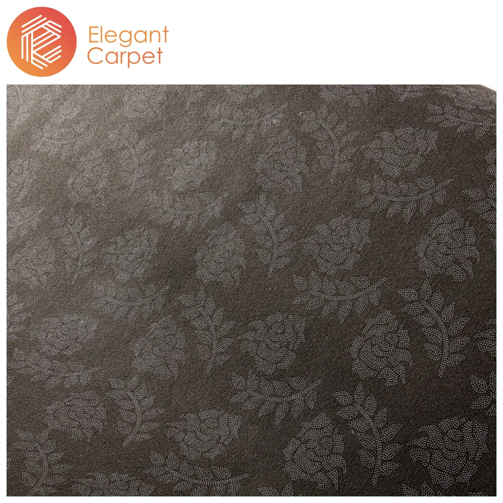 Various colors plain raschel floral pattern embossed wall to broadloom mink carpet