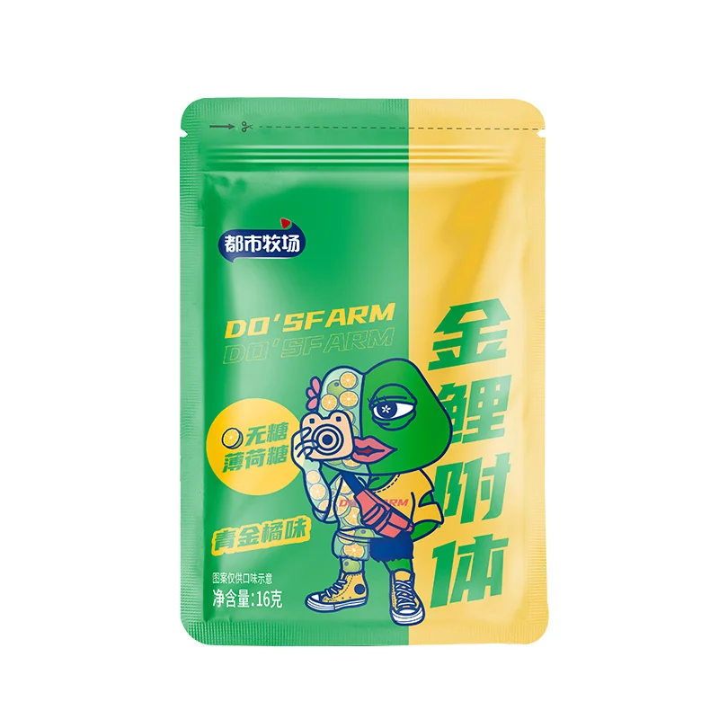 Easy to Carry Custom Portable  Sugar Free Small Pouch with Zipper Lock Kumquat Flavors Mint Fresh Candy