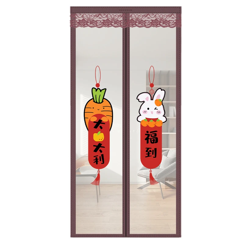 Wholesale magnet flying window door mosquito net glass fibre net magnetic insect-proof net curtain