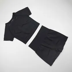 Seamless Women Gym Apparel Yoga Short Set High Waist Shorts And Shorts Sleeve Top Sports Wear