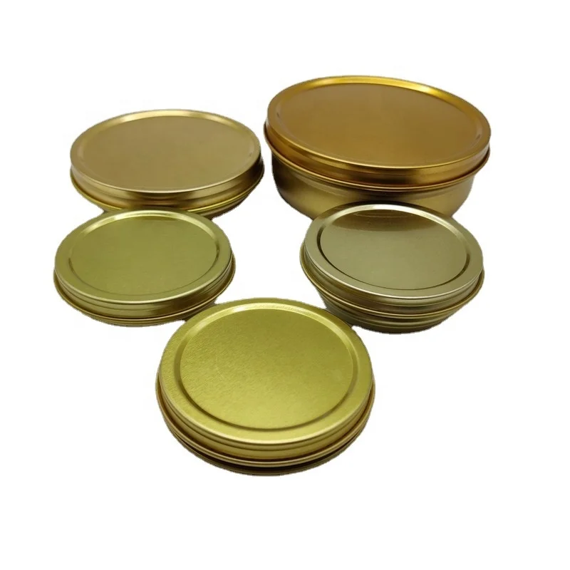 Custom round empty caviar can box caviar tin