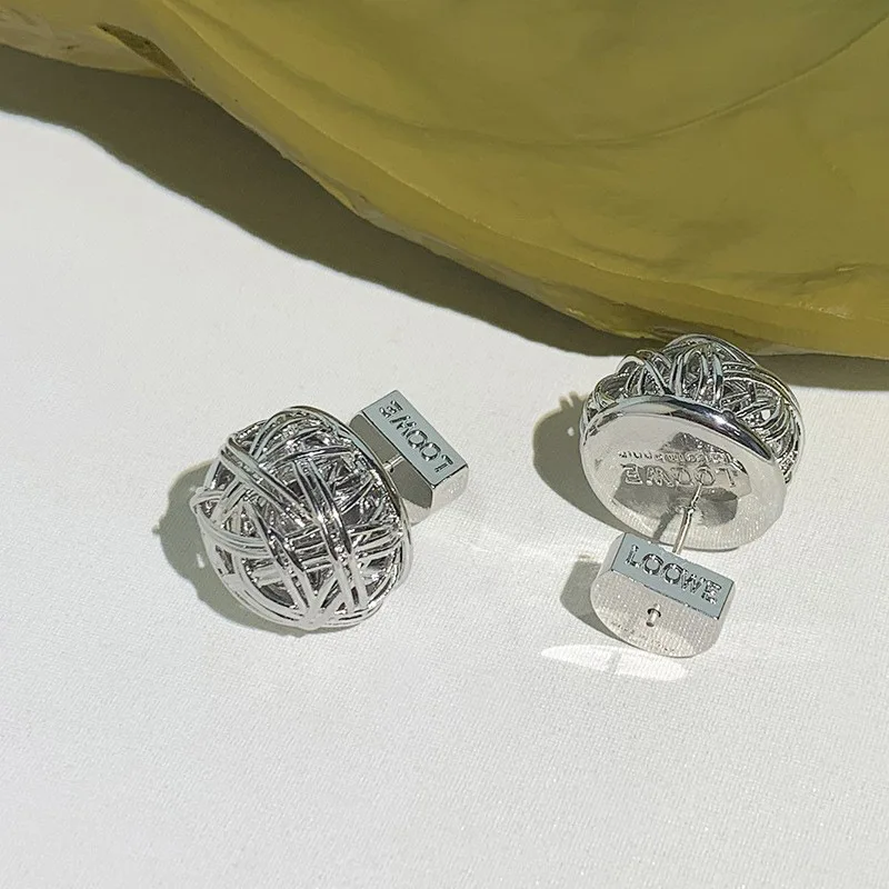 hot sale vintage jewelry style brass luxury copper wire ball plated 18k real gold stud earrings women