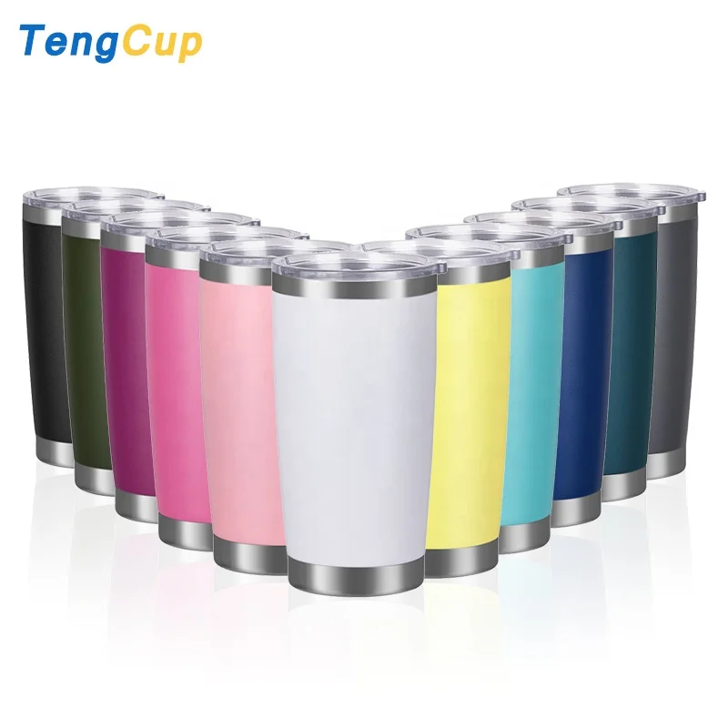 TY Custom logo yetys 20oz stainless steel tumbler Double wall vacuum insulated Travel Mug   with Slider Lid and straw