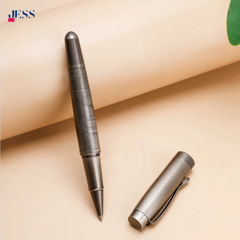 Body Painting Bronzed Silver Pen Gift Solid Copper Pen Business Metal Roller Pen with Embossed Logo