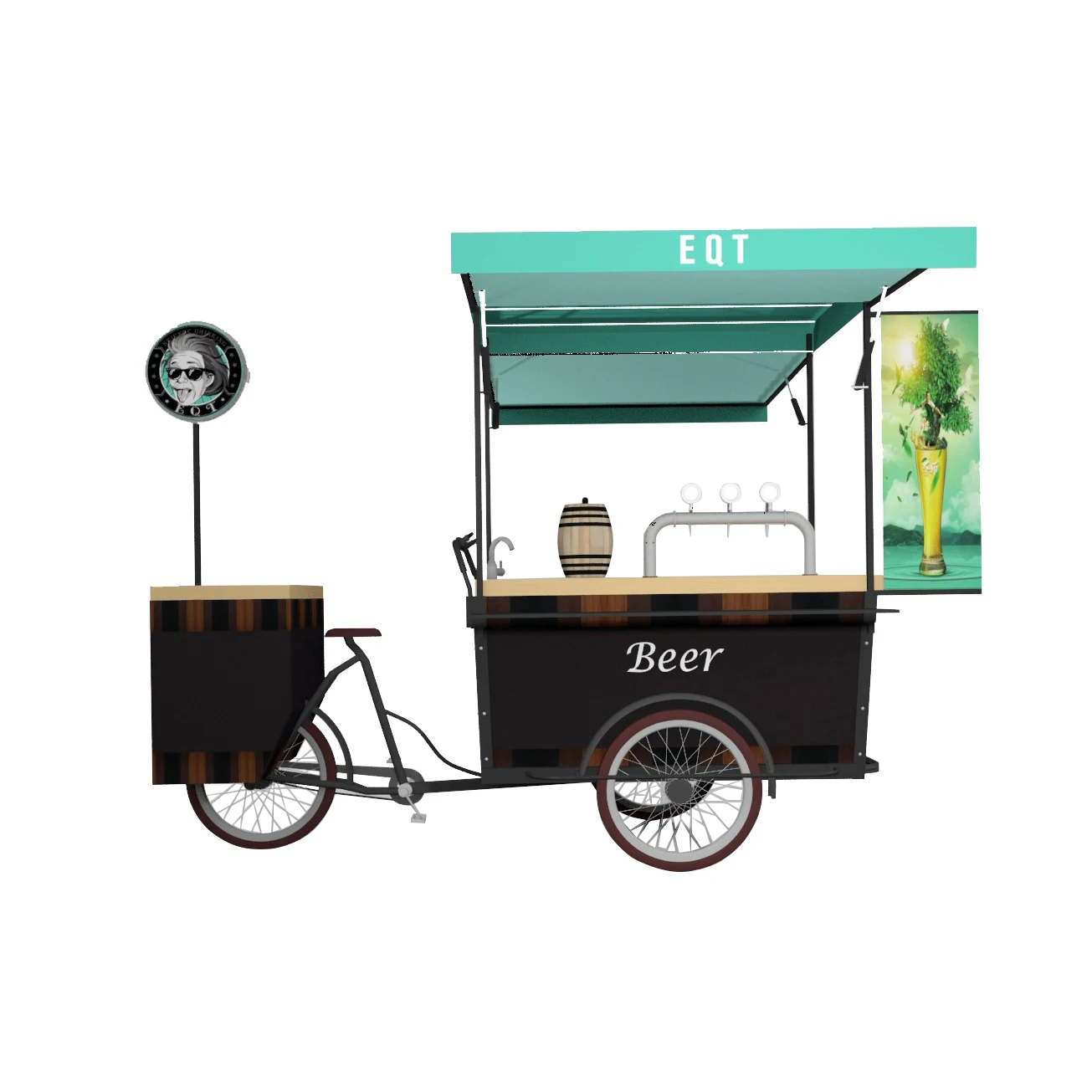Factory OEM Small Outdoor Mobile Coffee Cart Electric Coffee Trike