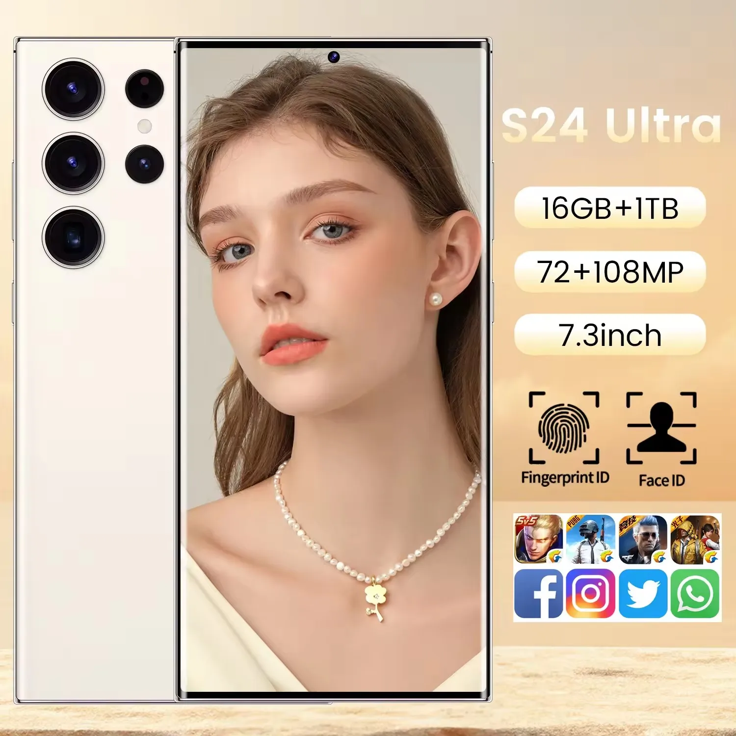 2024 New S24 Ultra Global Version Smartphone 5G Gaming Android Unlocked Cellphone Dual SIM Card 8K 4K Display Large Battery