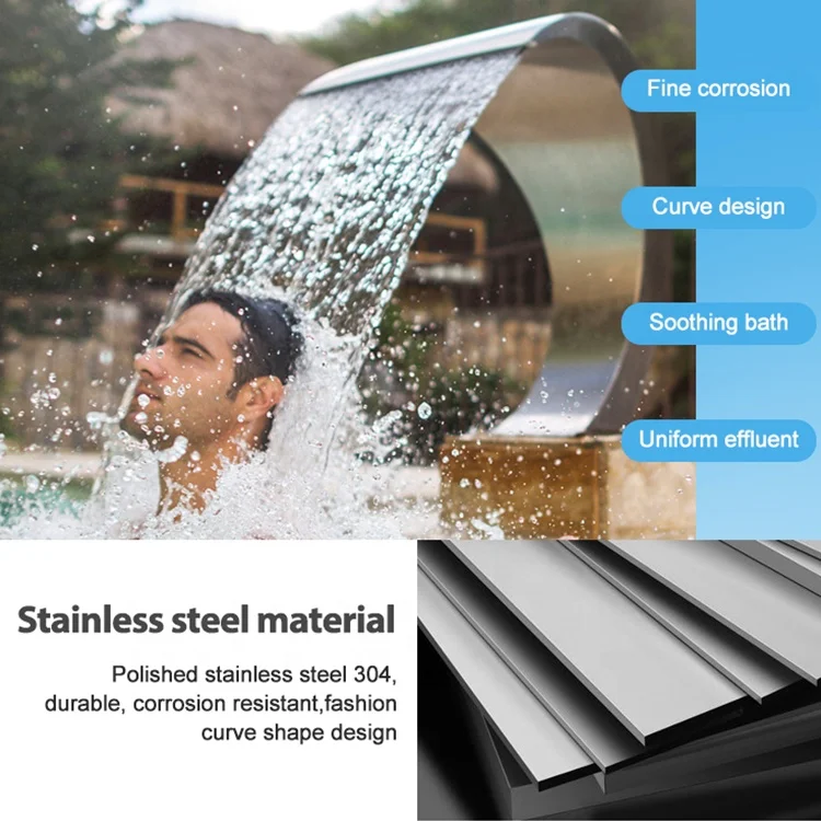Factory Customized Stainless Steel Swimming Pool Waterfall Wholesale For Spa Pool Water Blade Cascade