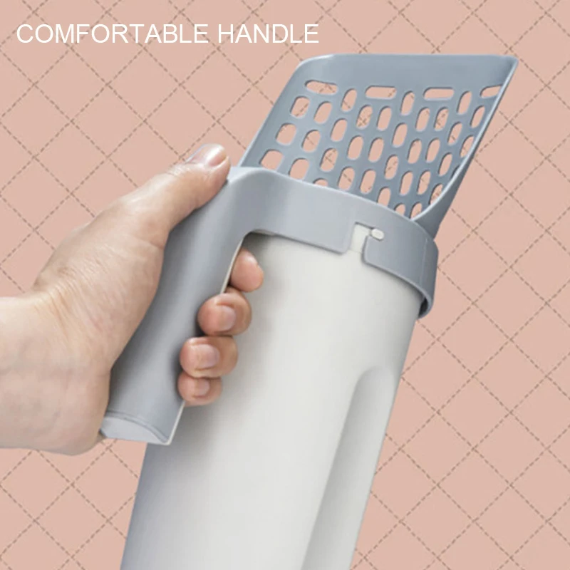 Cat litter excrement shovel large capacity portable all-in-one cat litter scoop shovel with bag