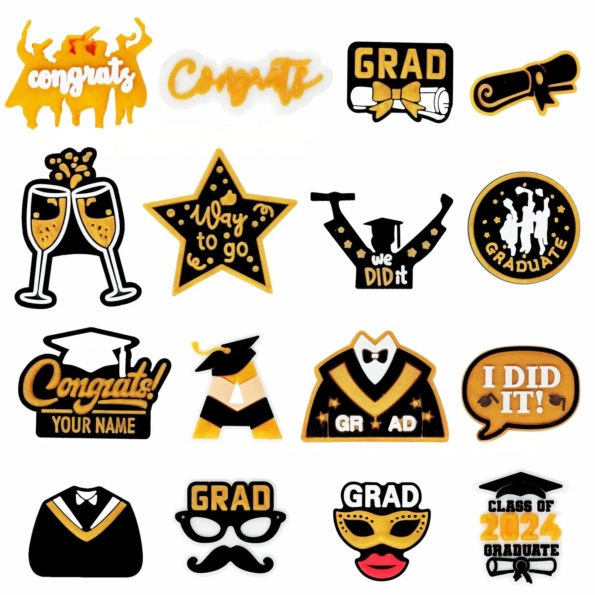 2024 New arrive pvc shoes charm College Graduation Season Student gifts celebrate graduation shoe decoration for gsrden shoes