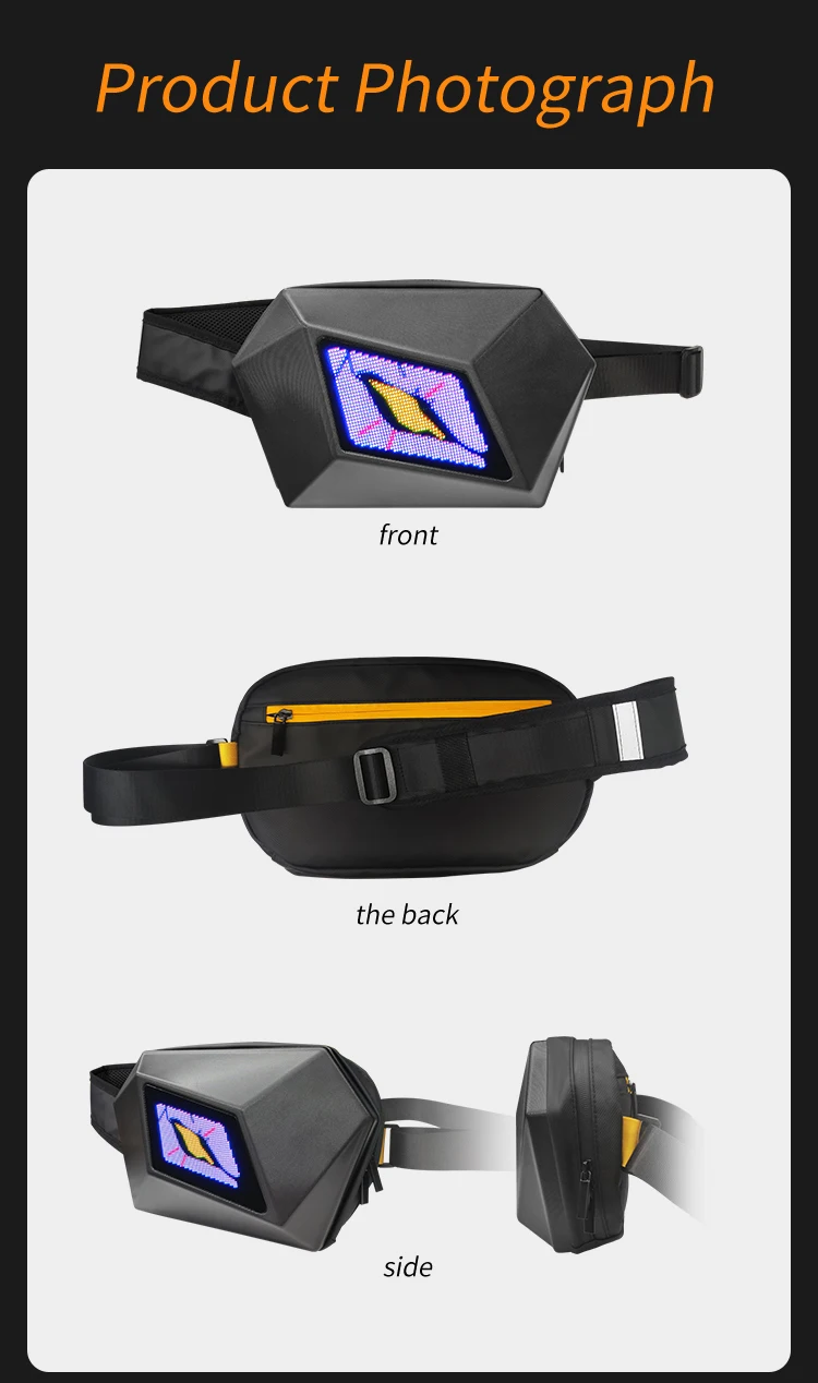 CRELANDER Knight LED Waterproof Sling Backpack DIY Fashion Motorcycle Crossbody Bag For Men And Women