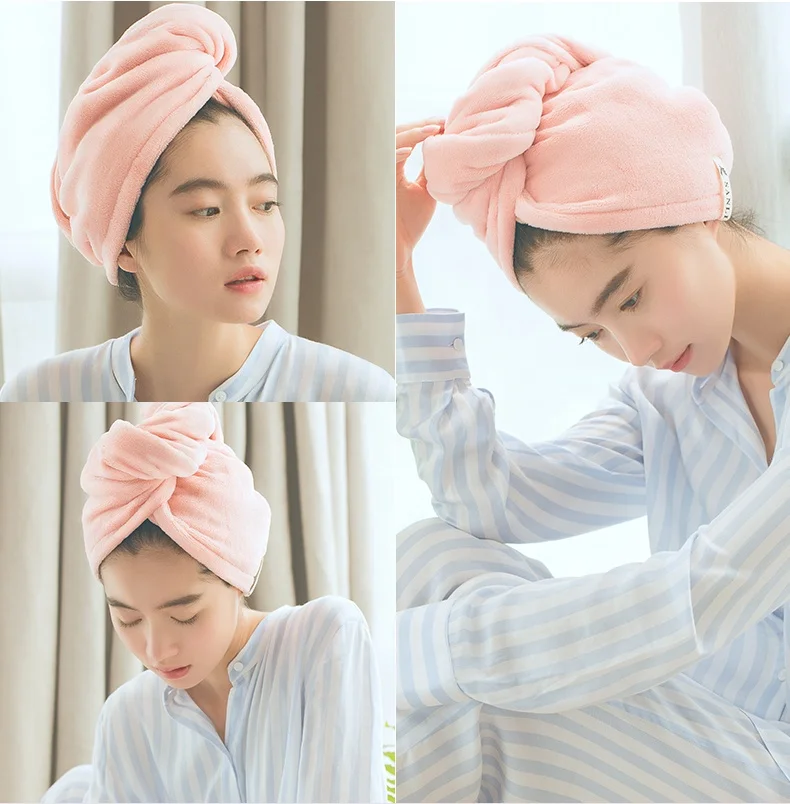 MOQ 1PC custom embroidery logo super absorbent quick dry wrap microfiber hair drying turban salon towel