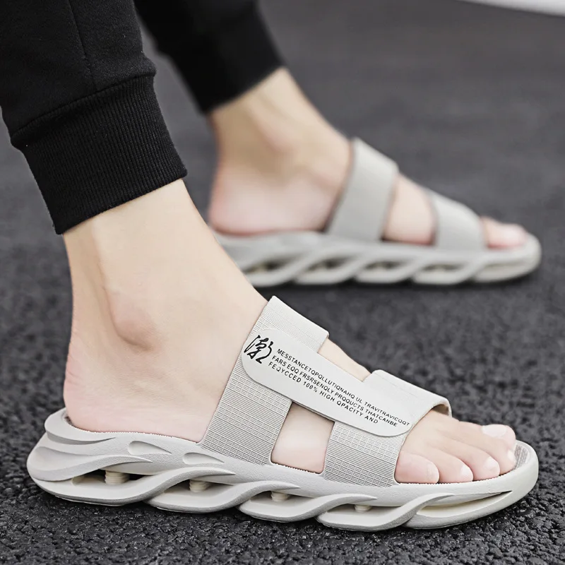 Flat Double Adjustable Buckle Straps EVA and Outdoor Slippers Slides Sandals Open Toe Waterproof Hot Selling Mens Fashion
