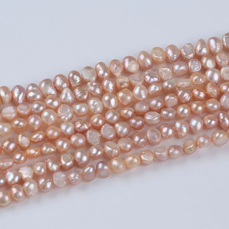 8-9mm side hole natural white pink purple black loose beads fresh water baroque pearl strand