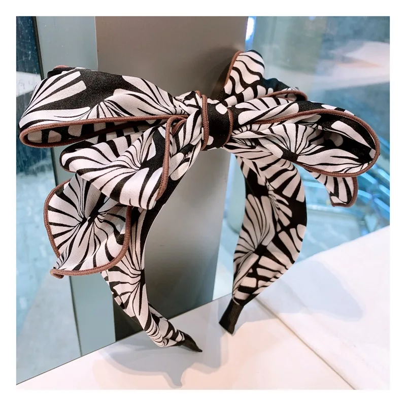 Antique cotton floral multilayer fairy headband with large bow