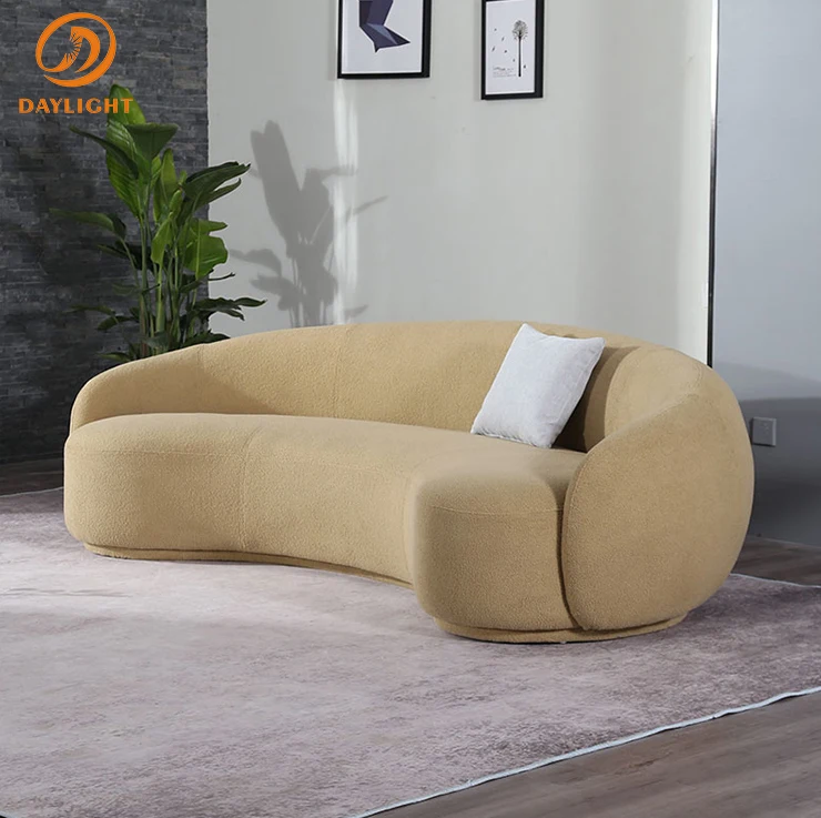 2024 nordic modern curved sofa set living room luxury sectional velvet half round furniture