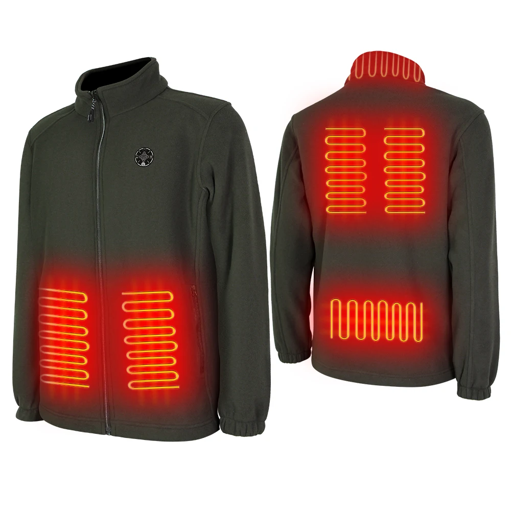 rechargeable battery usb custom mens heated polar fleece jacket for winter