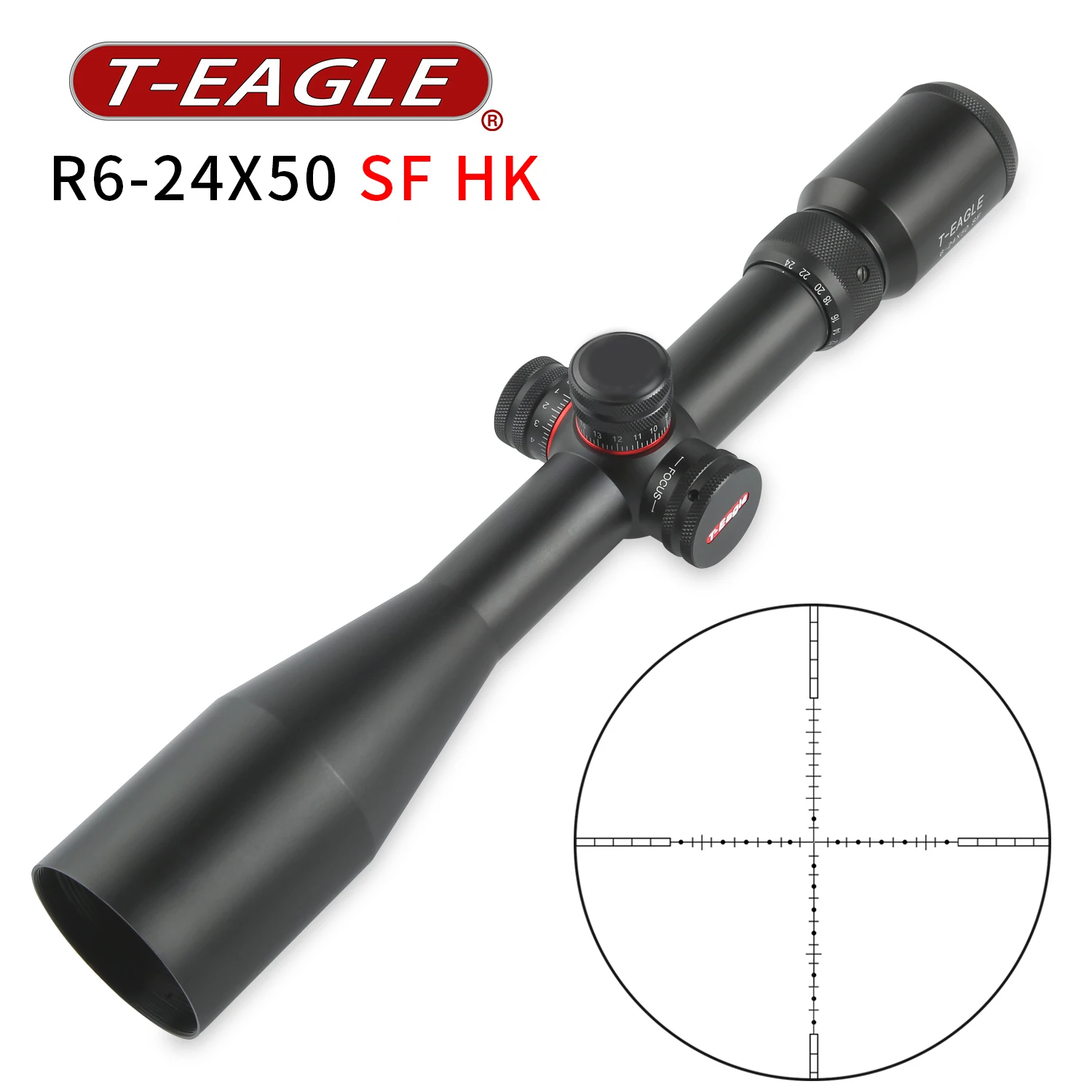 T-EAGLE R 6-24x50 Long Range Telescope No Parallax High Quality Scope Sight Miras Telescopicas Great Vision Scopes & Accessories