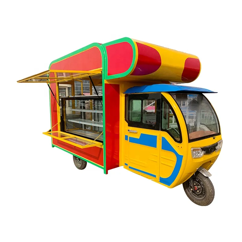 Commercial Three-wheel Mini Electric Food Truck Ice Cream Cart Trailer Mobile Food Truck For Sale Food Truck With Full Kitchen