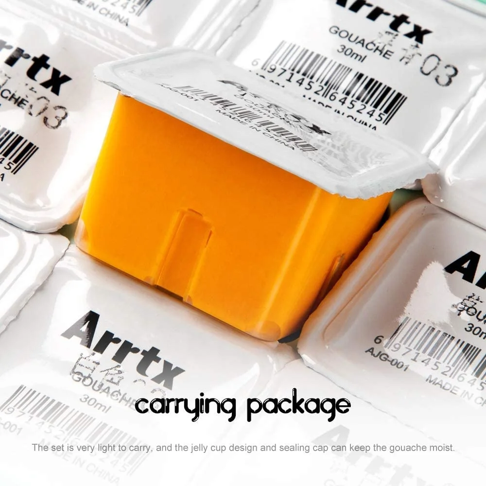 Arrtx Jelly Gouache Pigment Set 18 Colors x 30ml Safe And Non-toxic For Children (Mint Green)