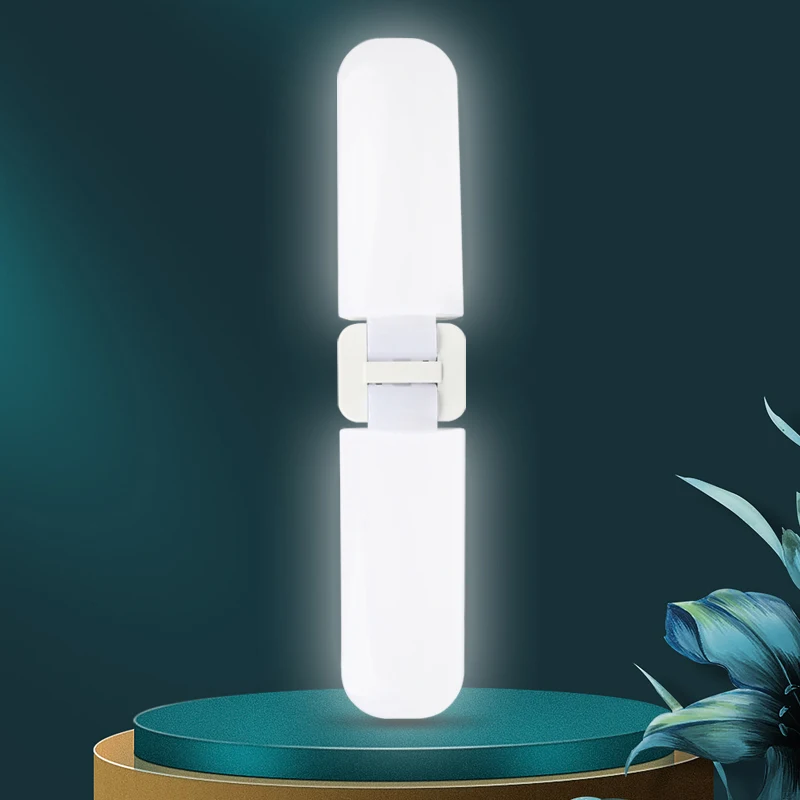 New design ABS material 6500K with E27 B22 base 5+1 blade fan-shaped LED folding light