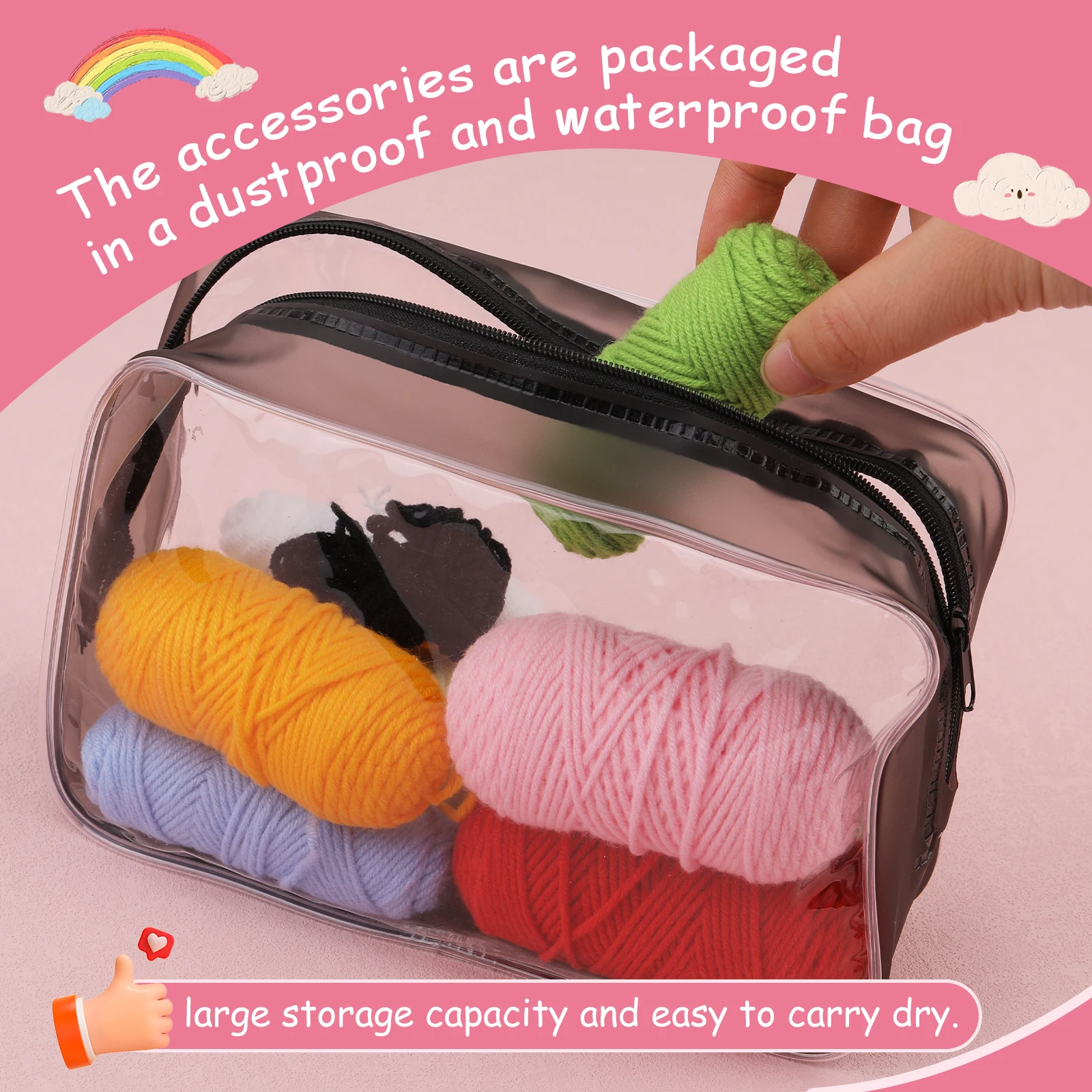 Sun Love Rainbow Flower Crochet Keychain Beginner Crochet Kit for Adults