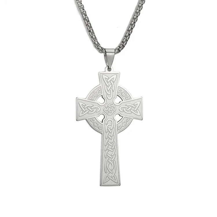 2024 Hot selling Nordic Viking stainless steel 18K gold Odin knot amulet cross pendant pagan necklace favorite gift
