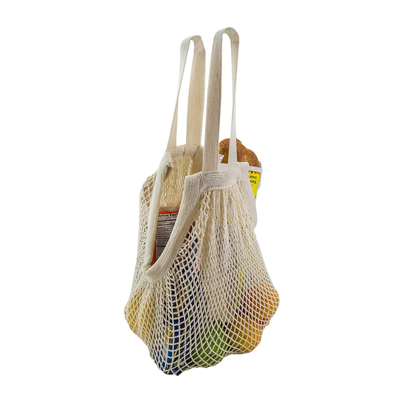 NEW Fruit Vegetables Shopping Storage Bags Mesh Net Woven Cotton Shoulder Bag For Kitchen