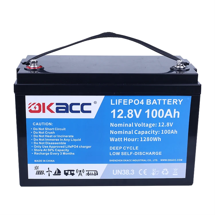 Okacc заводская цена глубокий цикл Солнечный RV-фургон морской 12 Вольт литий-ионные батареи в 100 Ач LiFePO4