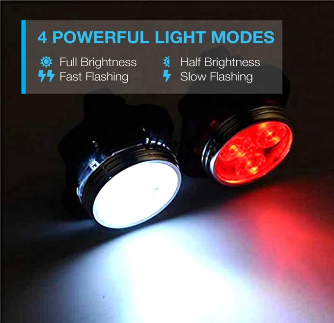 Rechargeable Bike Light Set Super Bright Front Headlight and Bicycle Tail  LED Rear  Light for Cyclists
