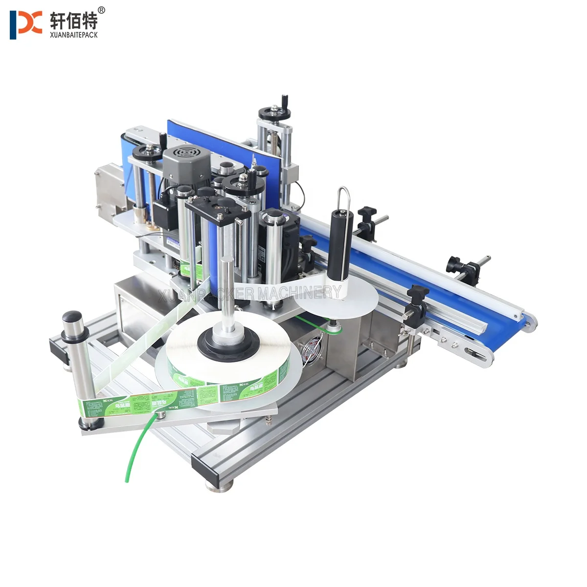 XT-150 manual  desktop  jar sticker small round bottle label  liquid  Water Square Round Bottle Semi Automatic Labeling Machine