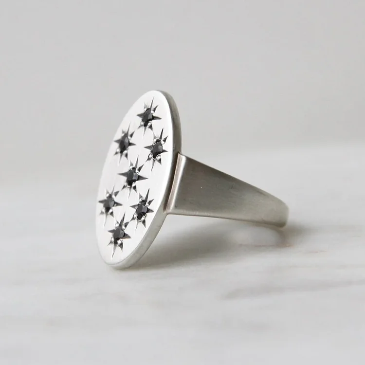 Wholesale nepal silver rings jewelry 925 pure sterling silver custom logo large oval zircon star chunky ring for men