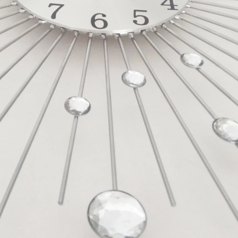 Wholesale Promotional Diamond Metal Wall Clock 20 Inch Round Shaped Clocks 002