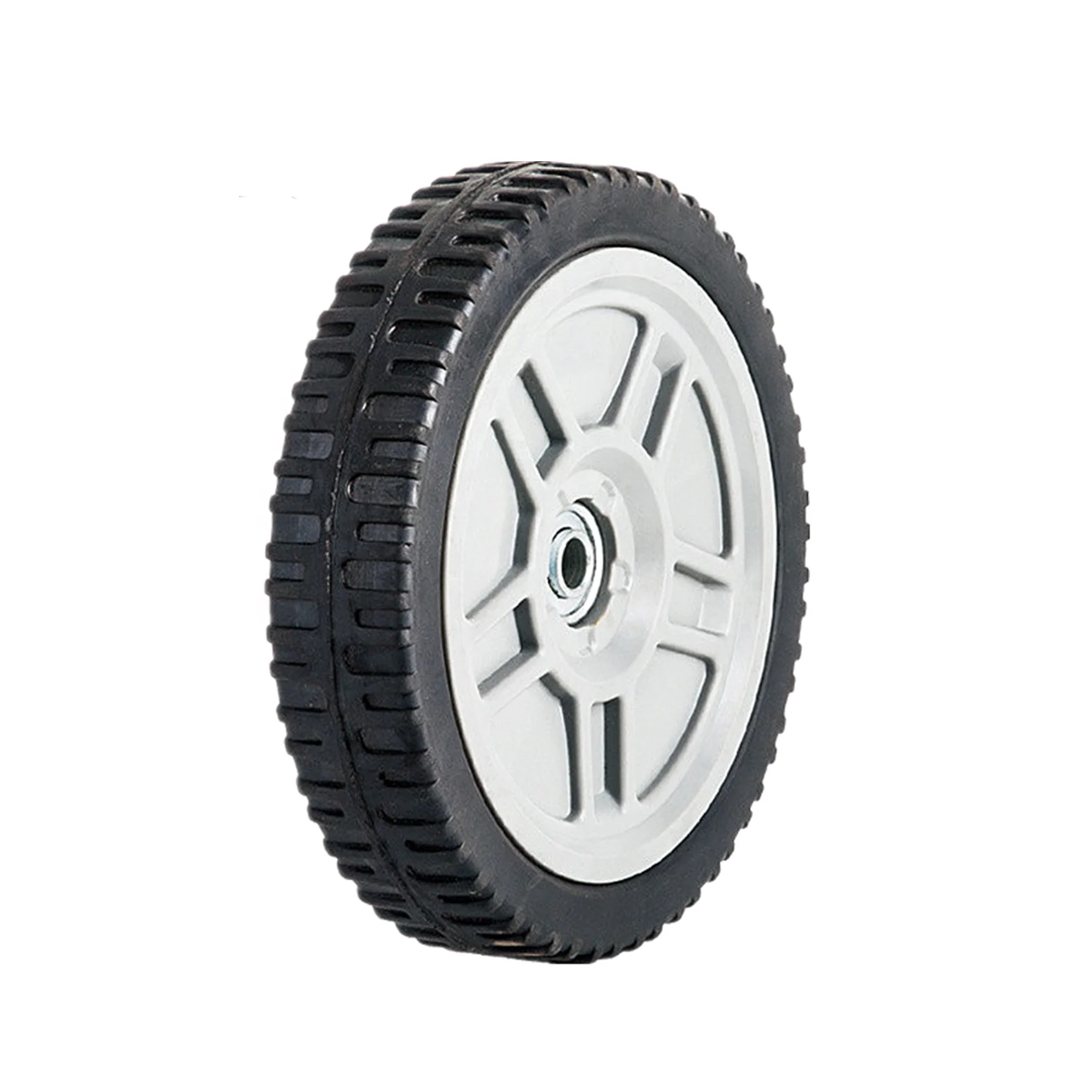 8 in diameter rubber wheel for folding wagon, cooler blender wheels, lawn sweeper wheels