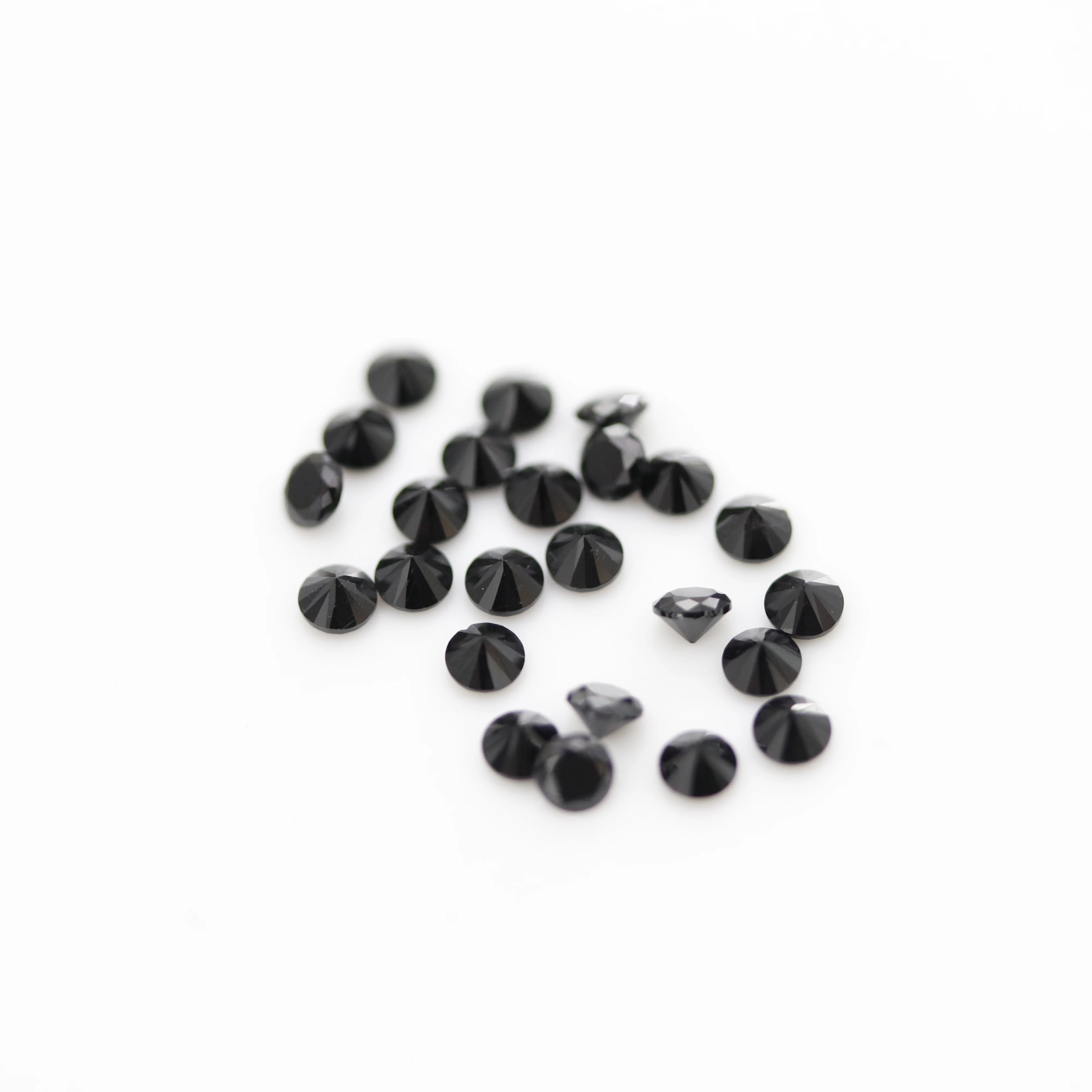 YinZheng round cut black spinel loose gems synthetic loose stones spinel for jewelry making