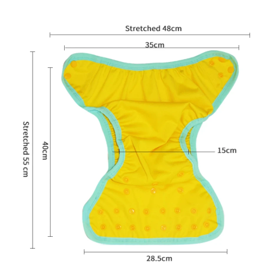 Newborn One-Size Pocket Cloth Diaper Cover Soft Absorbent Printed Design Made Bamboo Bamboo Charcoal Microfiber PUL Material