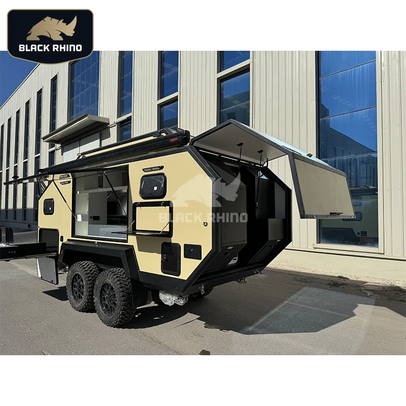 Дорожные прицепы из стекловолокна rvs campers rv автодомы внедорожные автомобильные дома 16 футов караван со светодиодными лампами