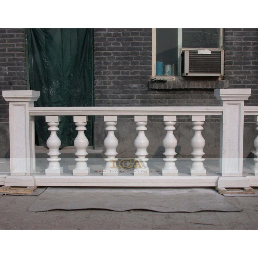 Hand carved decoration marble white stone railings baluster for outdoor